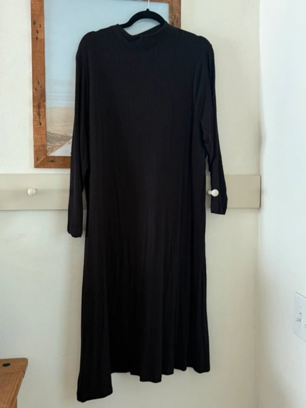 Mock neck black dress
